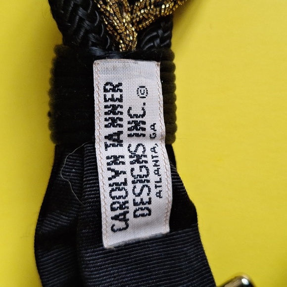 Vintage Carolyn Tanner Elephant Statement Belt – Black & Gold Braided Adjustable - Picture 6 of 11